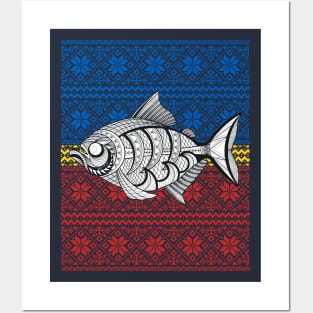 Tribal Pattern / Tribal line Art fish Posters and Art